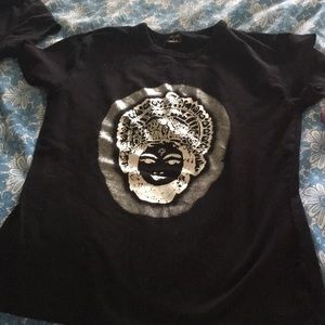Black T-Shirt With Silver Symbol
